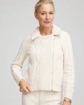 Chico's - Fur Trim Moto Cardigan