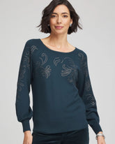 Chico's - Heatset Embroidered Pullover
