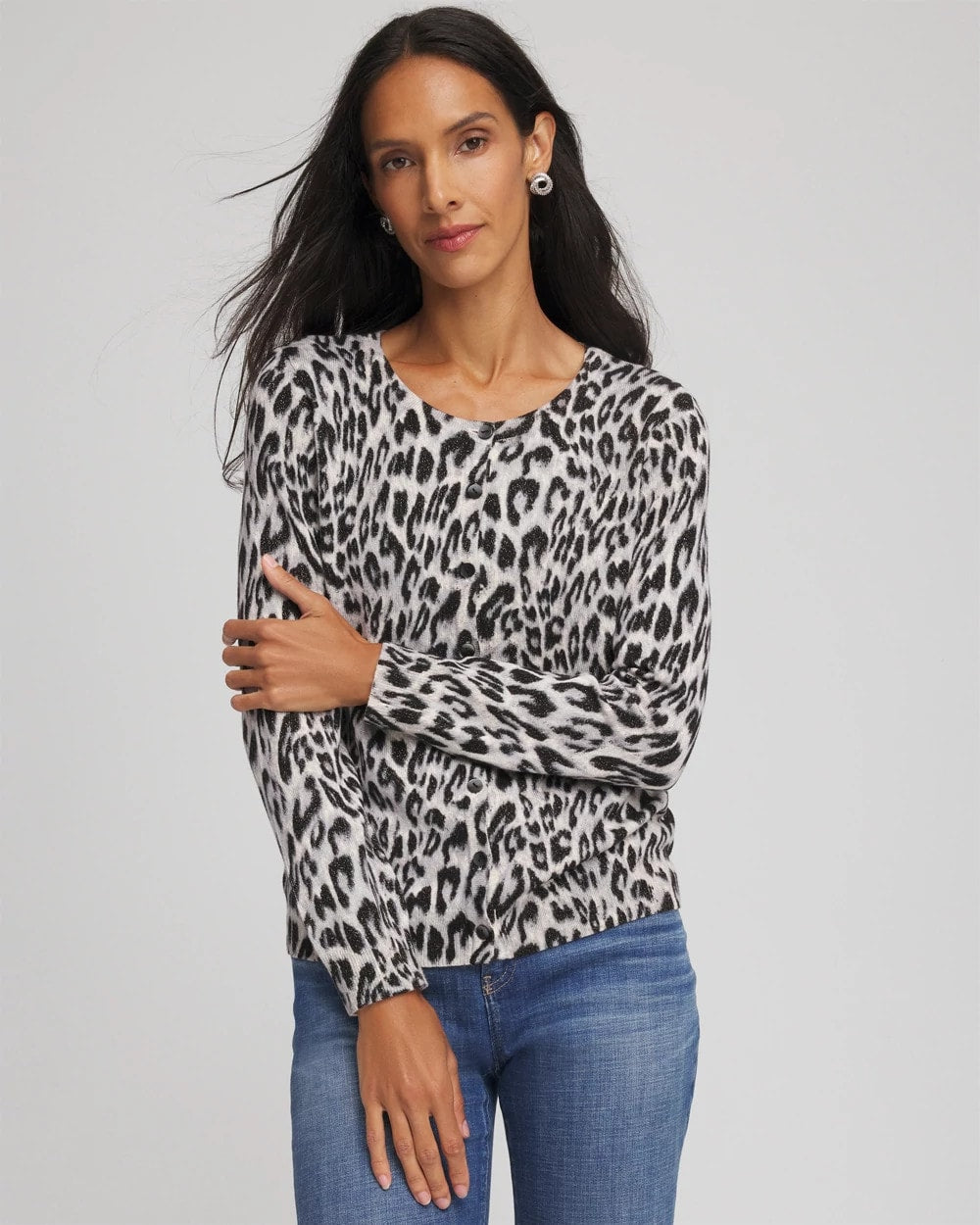 Chico's - Animal Crewneck Cardigan