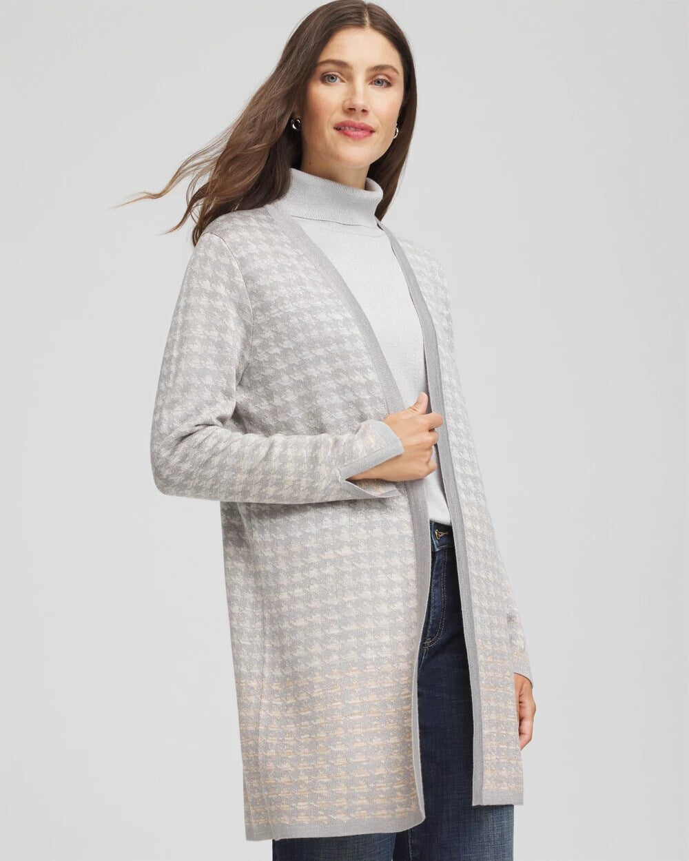 Chico's - Metallic Herringbone Cardigan