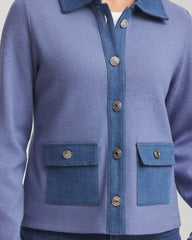 Chico's - Denim Colorblock Marl Shirt Jacket