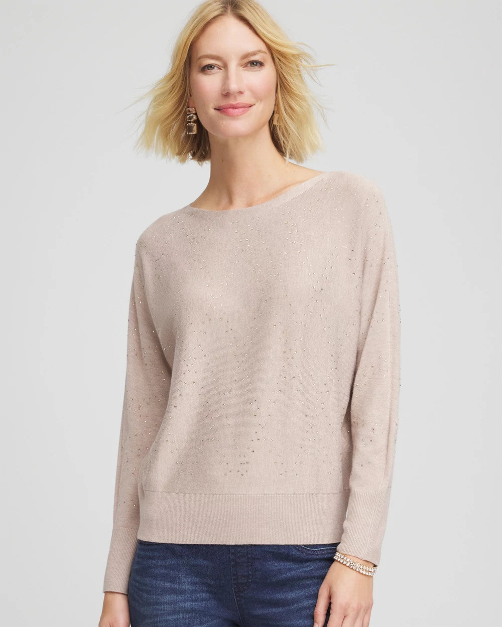 Chico's - Ella Embellished Dolman Pullover Sweater