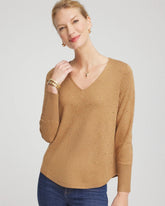 Chico's - Ella V-Neck Embellished Pullover Sweater