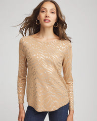 Chico's - Ella Boatneck Foiled Pullover Sweater