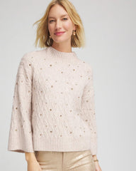 Chico's - Sequined Cable Knit Sweater