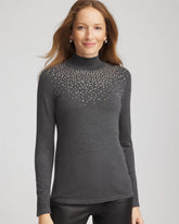 Chico's - Ella Rhinestone Mockneck Sweater