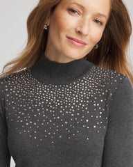 Chico's - Ella Rhinestone Mockneck Sweater