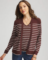 Chico's - Ella Striped Long-Sleeve Cardigan