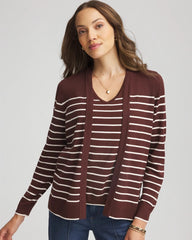 Chico's - Ella Striped Long-Sleeve Cardigan