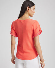 Chico's - Cutout Short-Sleeved Pullover Sweater