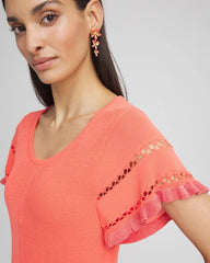 Chico's - Cutout Short-Sleeved Pullover Sweater