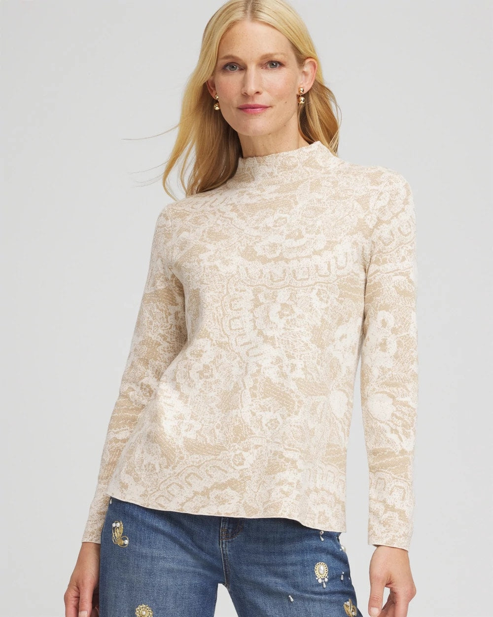 Chico's - Ella Jacquard Mockneck Sweater