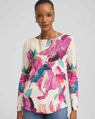 Chico's - Ella Boatneck Watercolor Pullover Sweater