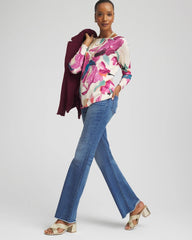 Chico's - Ella Boatneck Watercolor Pullover Sweater