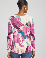 Chico's - Ella Boatneck Watercolor Pullover Sweater
