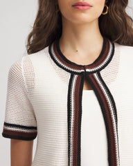 Chico's - Pointelle High-Style Short-Sleeve Cardigan