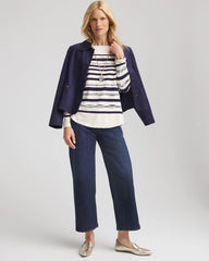 Chico's - Ella Striped Bateau Pullover Sweater