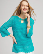 Chico's - Pointelle Bateau-Neck Pullover Sweater