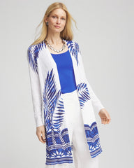 Chico's - Island Motif Pointelle Long Cardigan