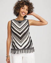 Chico's - Crochet Fringe Sleeveless Sweater Tank