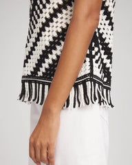 Chico's - Crochet Fringe Sleeveless Sweater Tank
