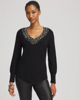 Chico's - Ella Embellished V-Neck Sweater