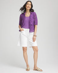 Chico's - Palm-Frond Crochet-Lace Shacket