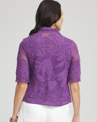 Chico's - Palm-Frond Crochet-Lace Shacket