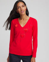 Chico's - Embellished Heart V-Neck Tee