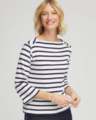 Chico's - Bateau Neck Stripe Top