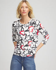 Chico's - Love Brush Button Heart Tee