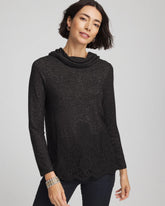 Chico's - Lace Hem Cowlneck Top