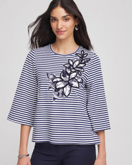 Chico's - Floral Embroidered Tee