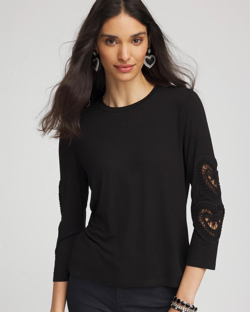 Chico's - Heart Sleeve Detail Tee