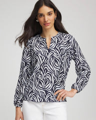 Chico's - Zebra Waves Crinkle Top