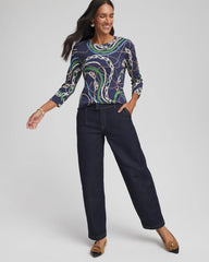 Chico's - Status Pima Button Sleeve Tee