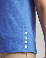 Chico's - Slub Crewneck Button Tee