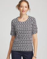 Chico's - Printed Pima Elbow Sleeve Tee