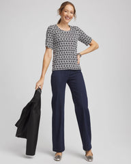 Chico's - Printed Pima Elbow Sleeve Tee
