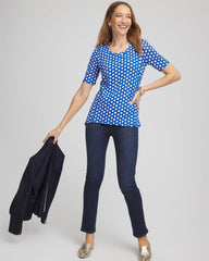 Chico's - Printed Slub Short Sleeve Tee