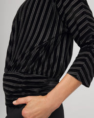 Chico's - Velvet Burnout Stripe Banded-Bottom Top