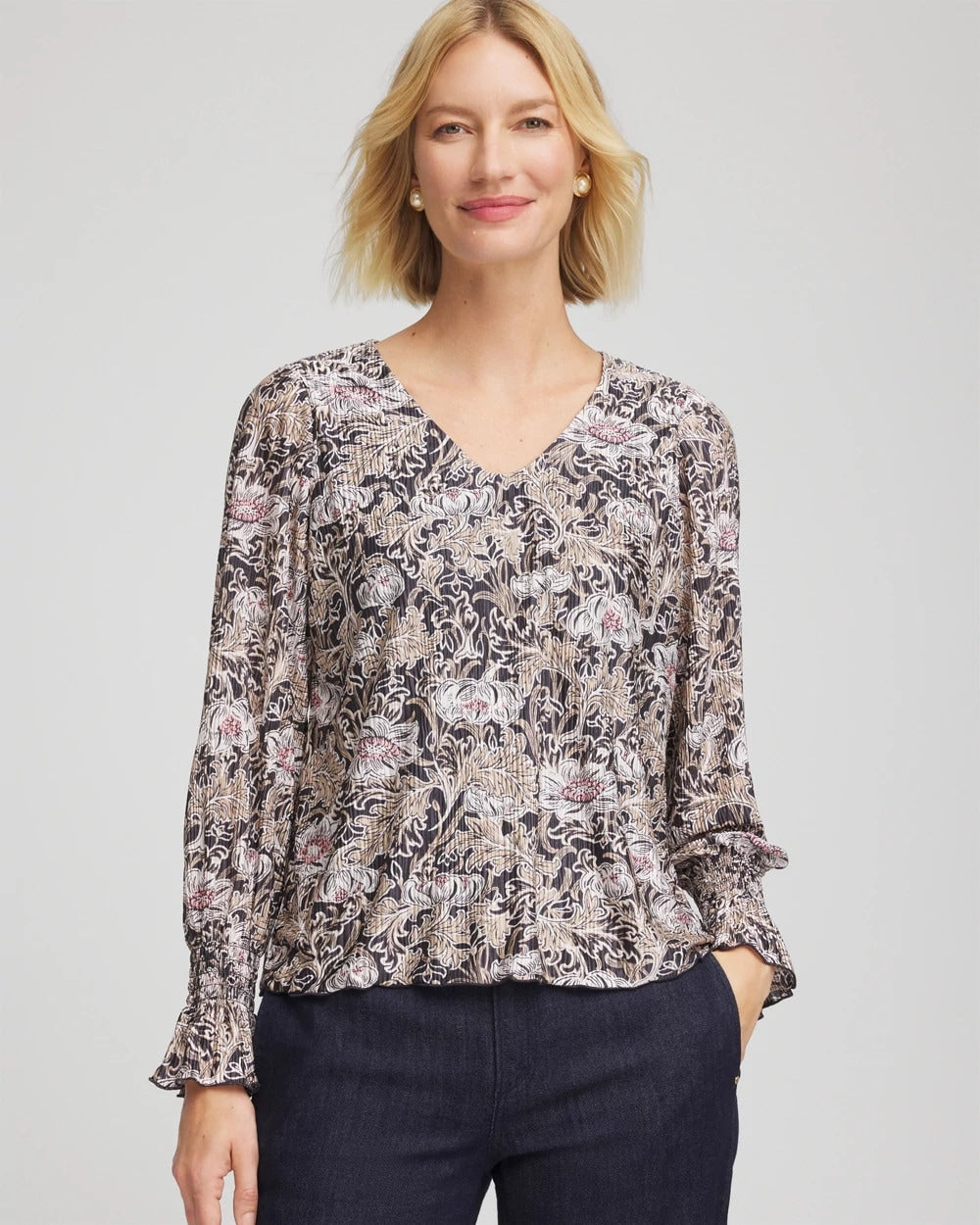 Chico's - Bloom Crinkle Bodre Top