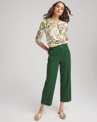 Chico's - Tropical Cotton Slub Henley Shirt