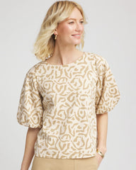 Chico's - Animal Print Bubble Sleeve Top