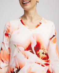 Chico's - Tropical Floral 3/4 Sleeve Tee