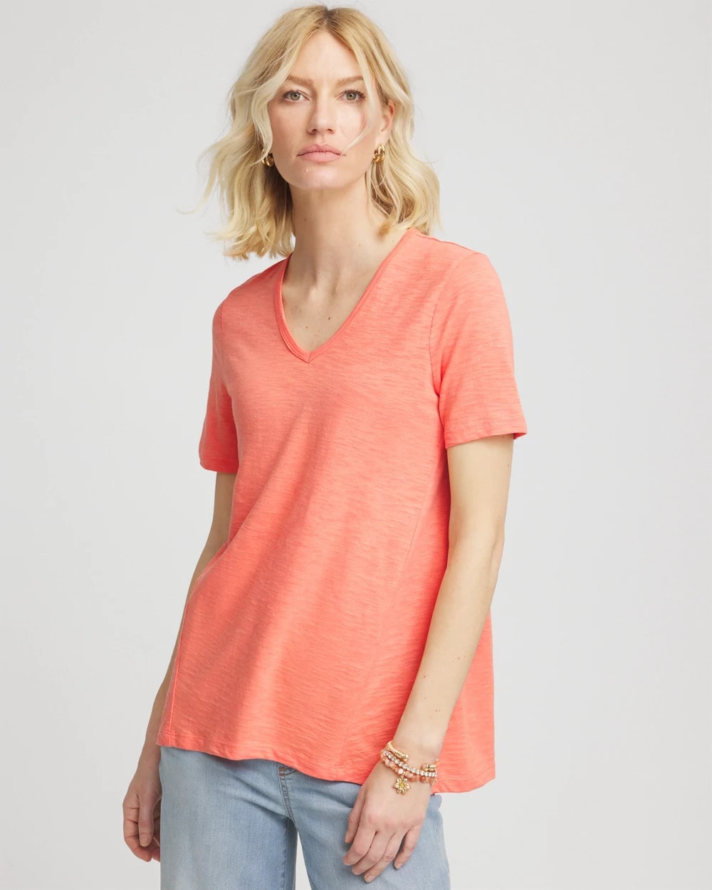 Chico's - Slub V-Neck Tee