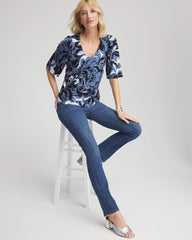 Chico's - Stretch-Knit Flutter-Sleeve Tee