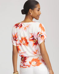 Chico's - Touch of Cool™ Tropical Ruched Banded Hem Top