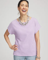 Chico's - Cap Sleeve Textured Tee