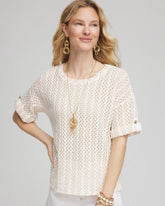 Chico's - Textured Roll Cuff Tee